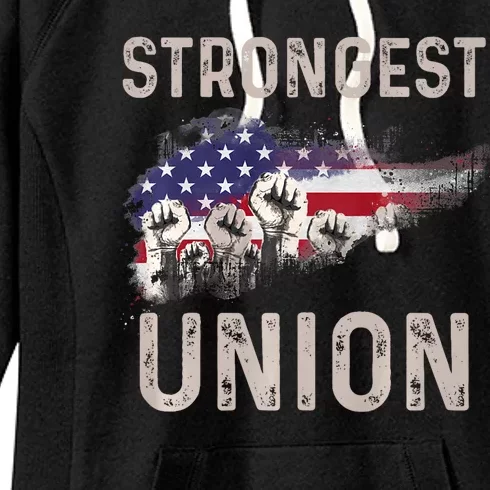 Strongest Union American’S Labor Day Women's Fleece Hoodie