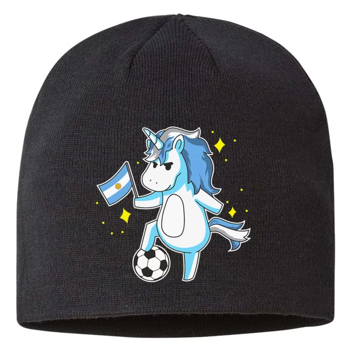 Soccer Unicorn Argentina Jersey Shirt Argentinian Football 8 1/2in Sustainable Knit Beanie