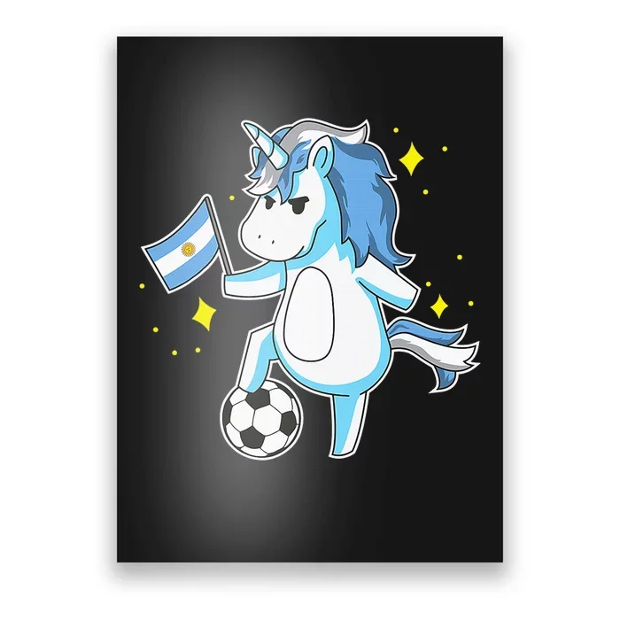 Soccer Unicorn Argentina Jersey Shirt Argentinian Football Poster