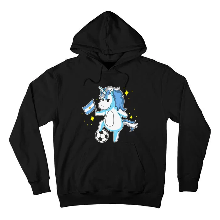 Soccer Unicorn Argentina Jersey Shirt Argentinian Football Tall Hoodie