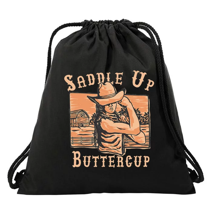 Saddle Up Buttercup Rodeo Girl Funny Cowgirl Cowboy Drawstring Bag