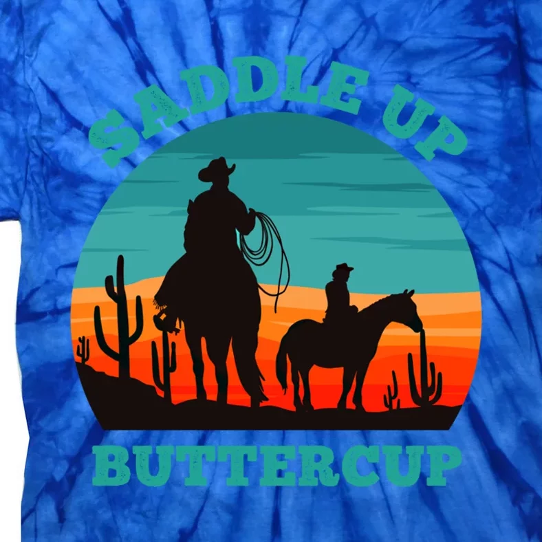 Saddle Up Buttercup Horses Lover Horse Funny Cow Gift Tie-Dye T-Shirt