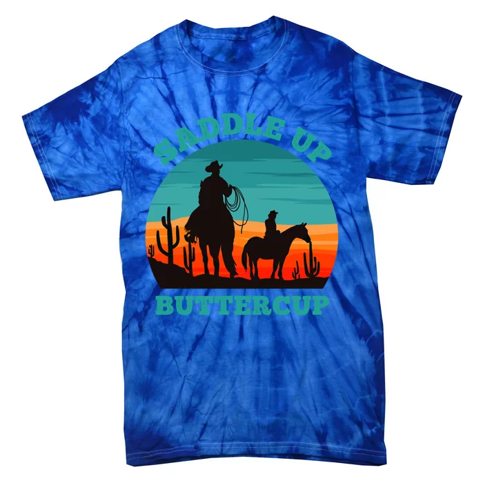 Saddle Up Buttercup Horses Lover Horse Funny Cow Gift Tie-Dye T-Shirt