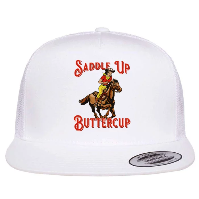 Saddle Up Buttercup Vintage Cow Cow Southern Western Flat Bill Trucker Hat