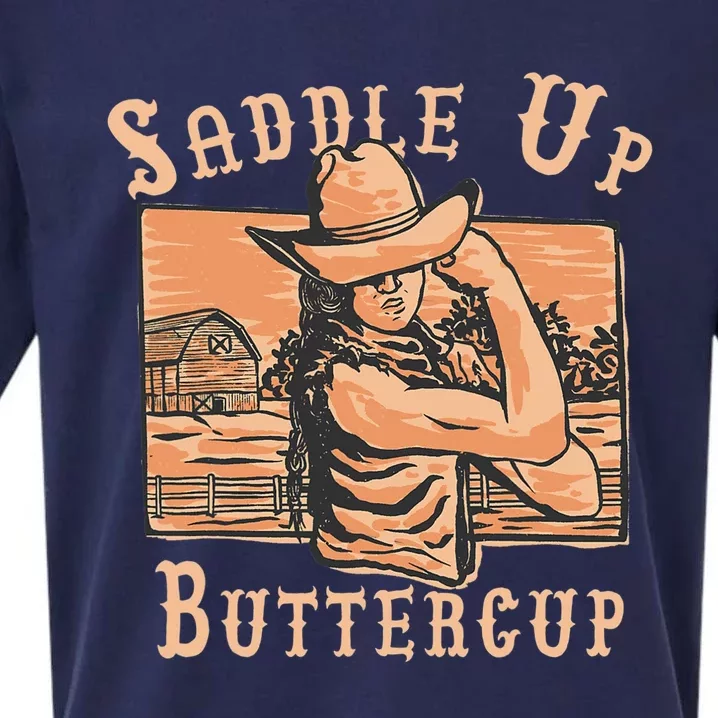 Saddle Up Buttercup Rodeo Girl Funny Cowgirl Cowboy Sueded Cloud Jersey T-Shirt