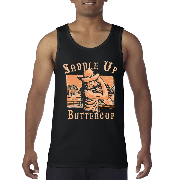 Saddle Up Buttercup Rodeo Girl Cowgirl Cowboy Tank Top