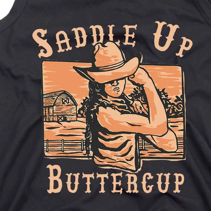 Saddle Up Buttercup Rodeo Girl Cowgirl Cowboy Tank Top