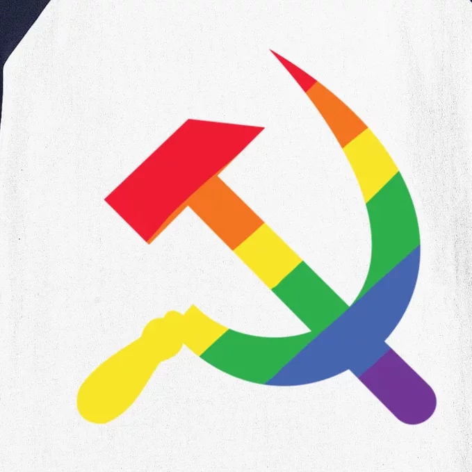 Soviet Union Communist Flag Hammer And Sickle Lgbtq Rainbow Gift Baseball Sleeve Shirt