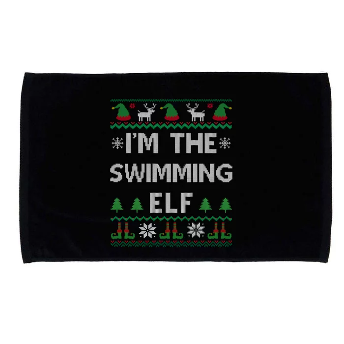 Swimming Ugly Christmas Swim Meaningful Gift Microfiber Hand Towel