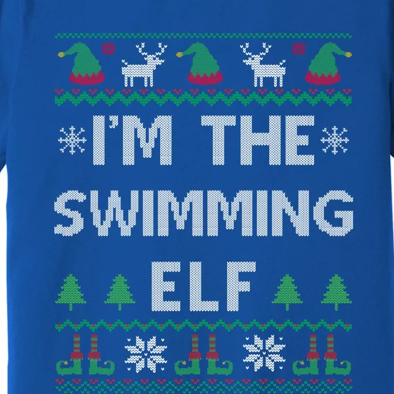 Swimming Ugly Christmas Swim Meaningful Gift Premium T-Shirt