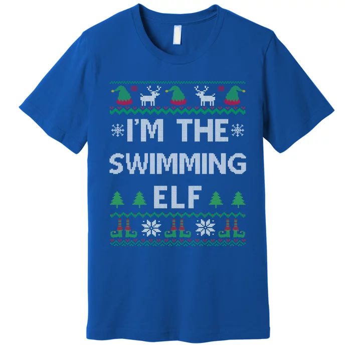 Swimming Ugly Christmas Swim Meaningful Gift Premium T-Shirt