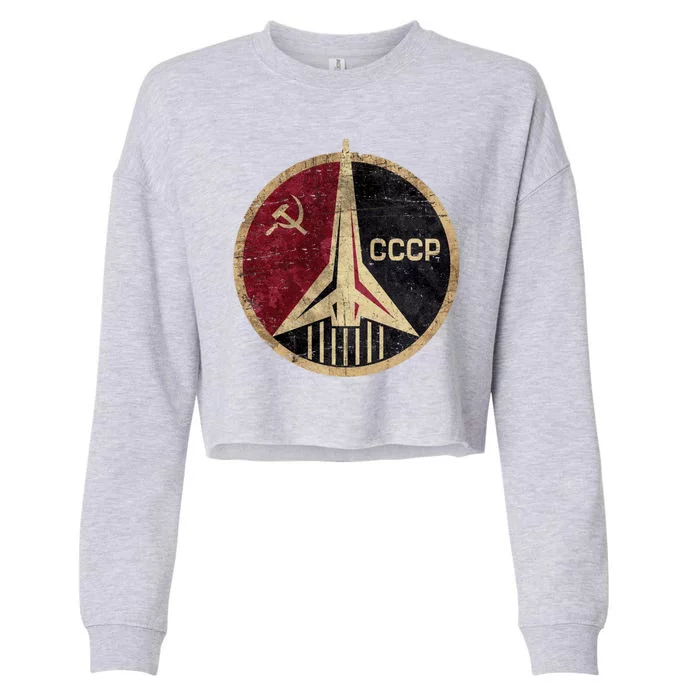 Soviet Union CCCP Vintage Cropped Pullover Crew