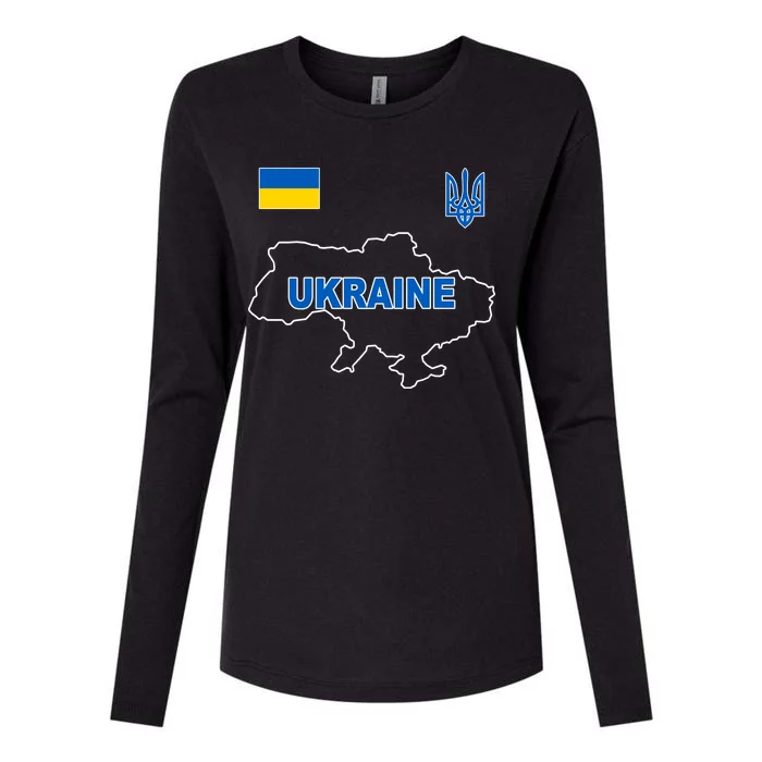 Support Ukraine Country Map Womens Cotton Relaxed Long Sleeve T-Shirt