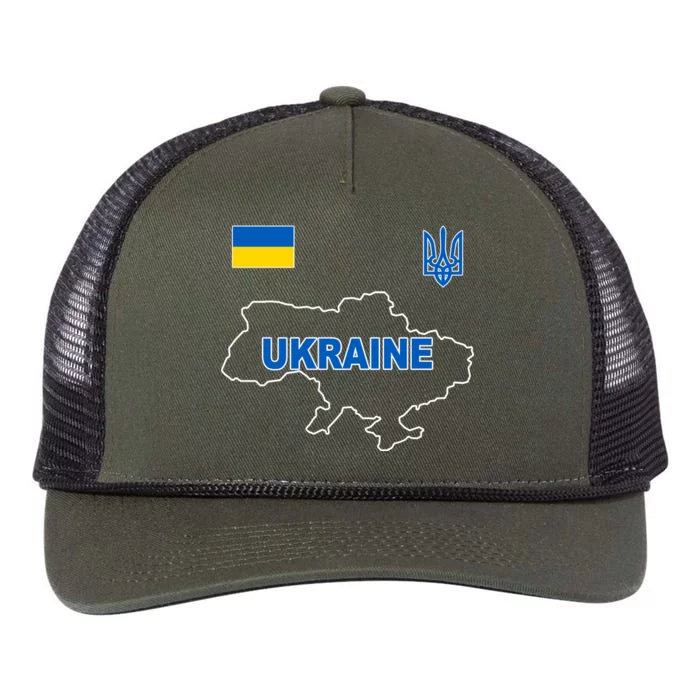 Support Ukraine Country Map Retro Rope Trucker Hat Cap