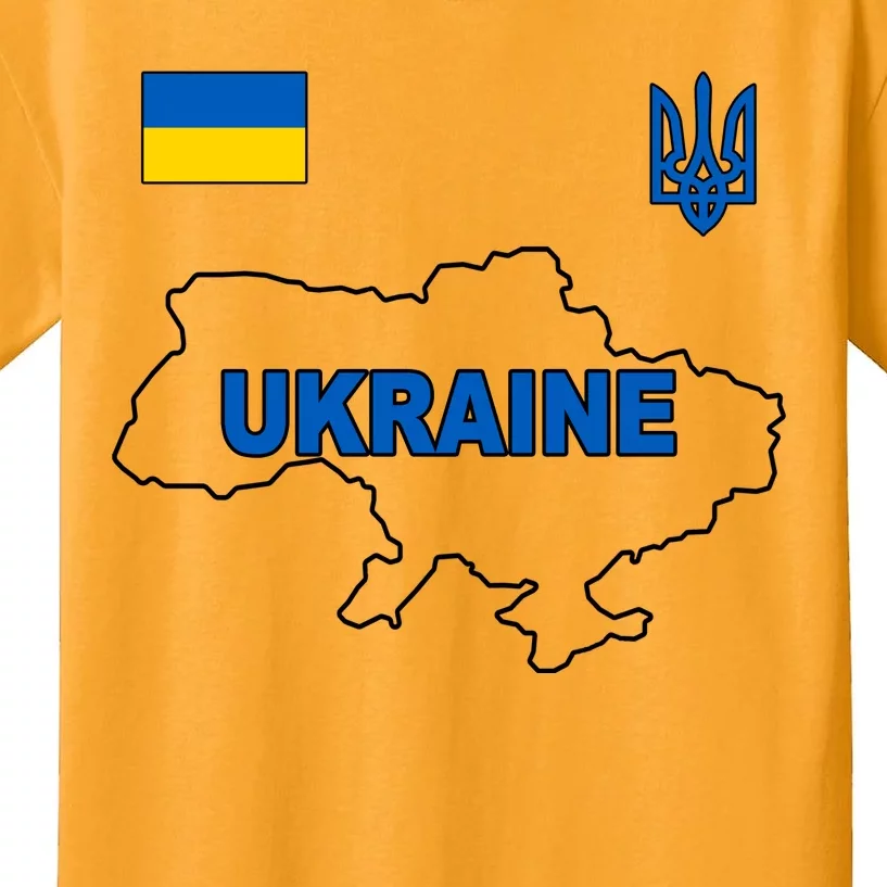 Support Ukraine Country Map Kids T-Shirt