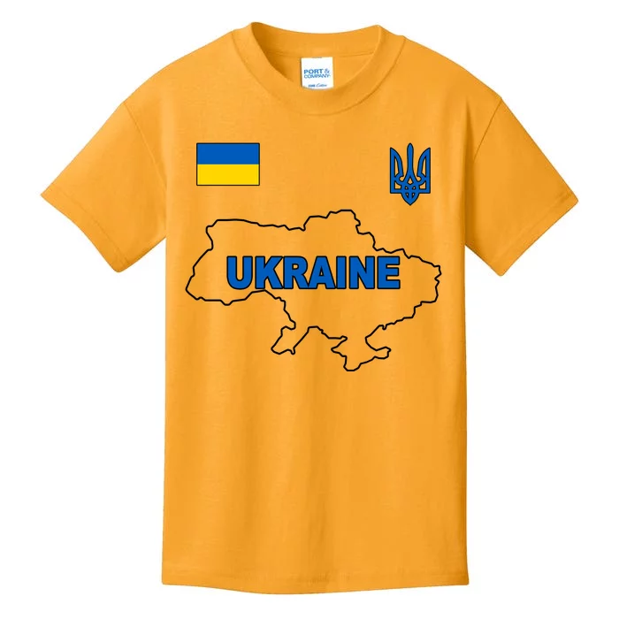 Support Ukraine Country Map Kids T-Shirt