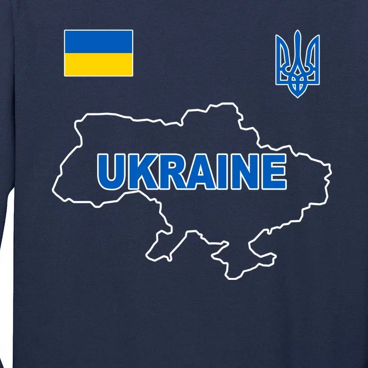 Support Ukraine Country Map Tall Long Sleeve T-Shirt