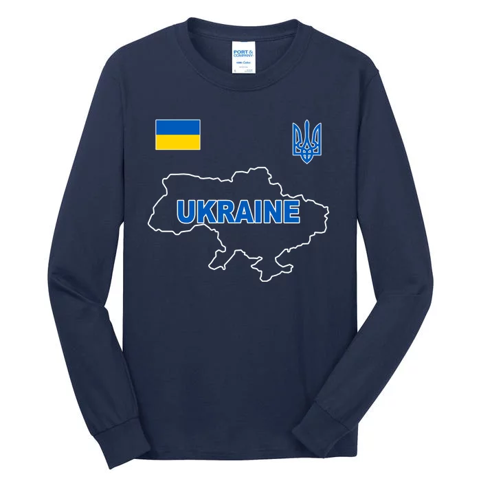 Support Ukraine Country Map Tall Long Sleeve T-Shirt