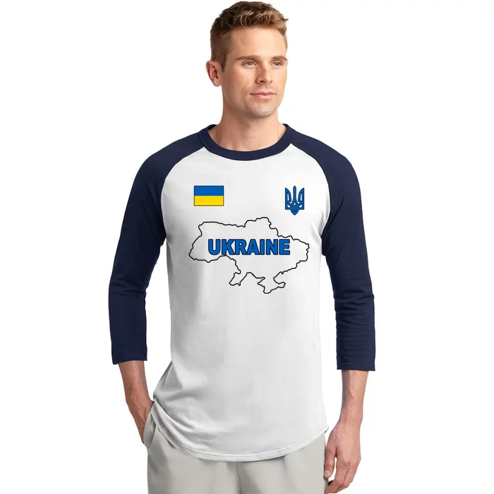 Support Ukraine Country Map Baseball Sleeve Shirt