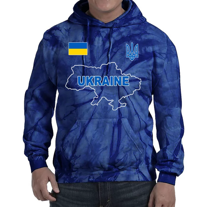 Support Ukraine Country Map Tie Dye Hoodie