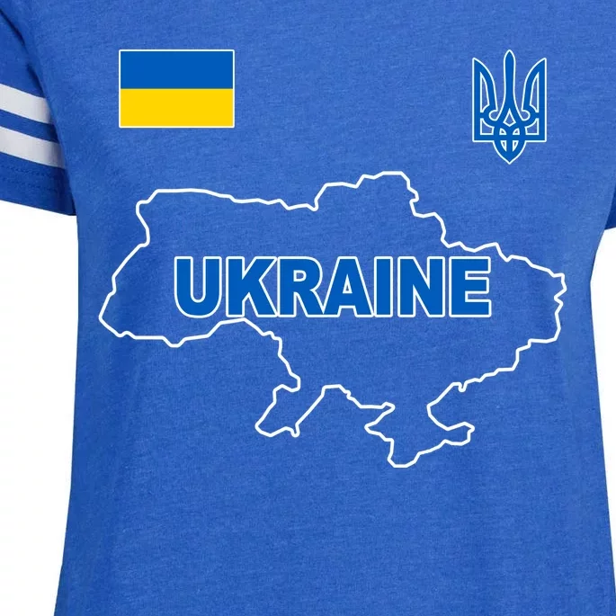 Support Ukraine Country Map Enza Ladies Jersey Football T-Shirt