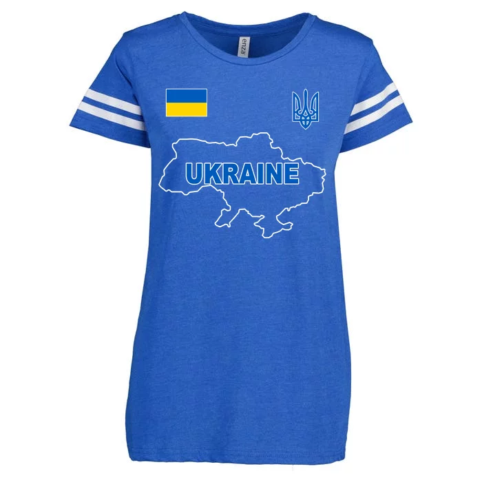 Support Ukraine Country Map Enza Ladies Jersey Football T-Shirt