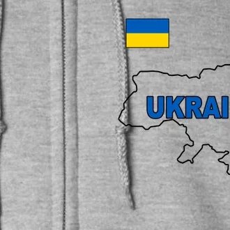 Support Ukraine Country Map Full Zip Hoodie