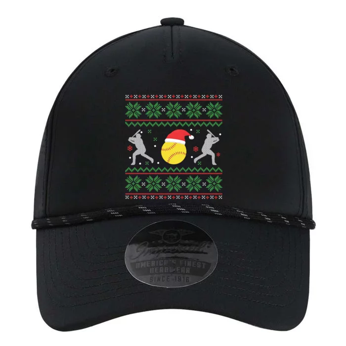 Softball Ugly Christmas Sweater Funny Xmas Softball Gift Performance The Dyno Cap