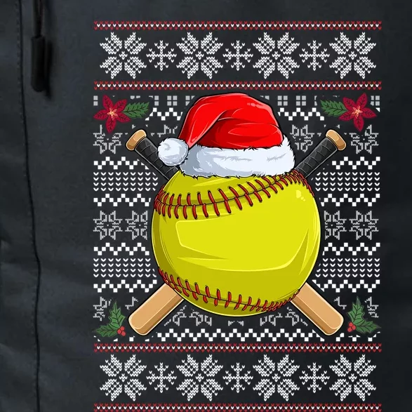 Softball Ugly Christmas Sweater Santa Hat Sport Fan Xmas Funny Gift Daily Commute Backpack