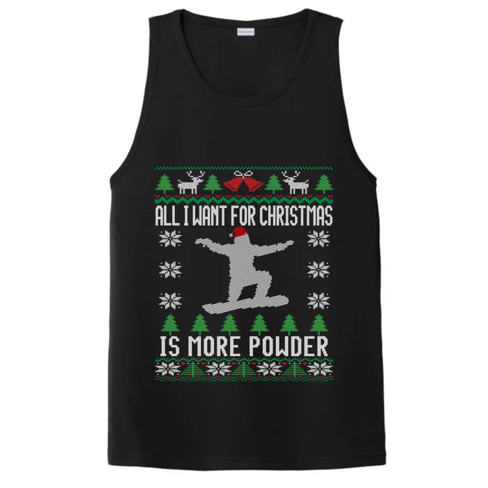 Skiing Ugly Christmas Ski Lover Gift Skier Funny Gift Performance Tank