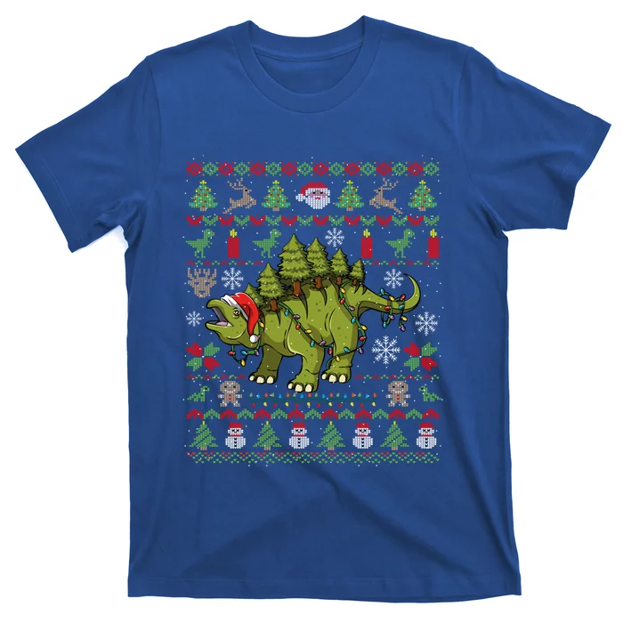 Stegosaurus Ugly Christmas Dinosaur Dino Gift T-Shirt