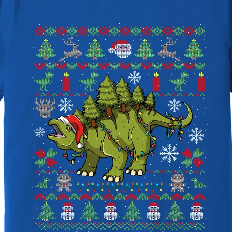 Stegosaurus Ugly Christmas Dinosaur Dino Gift Premium T-Shirt