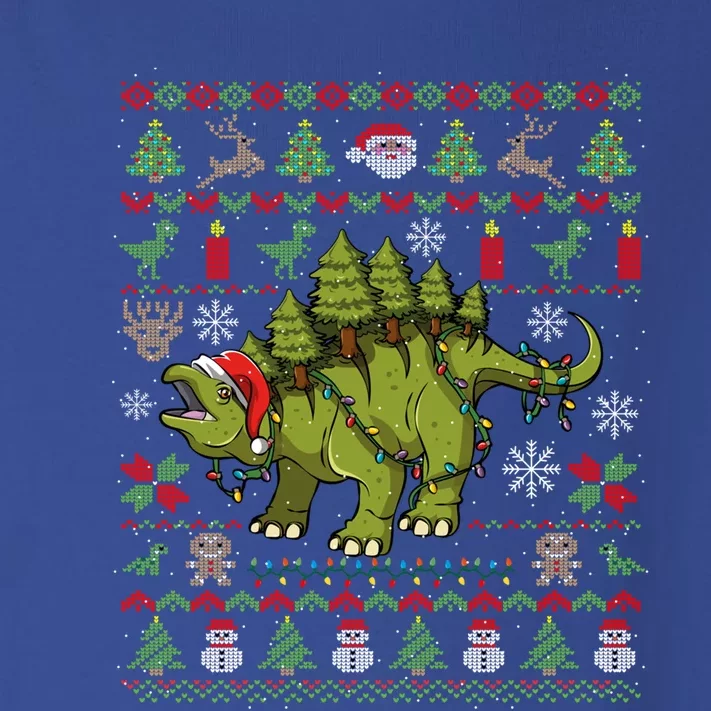 Stegosaurus Ugly Christmas Dinosaur Dino Gift Toddler Long Sleeve Shirt