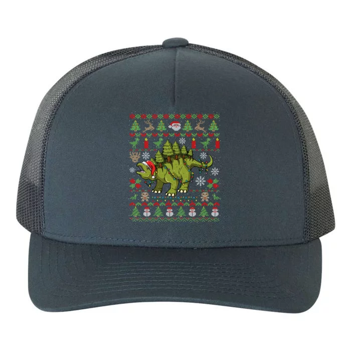 Stegosaurus Ugly Christmas Dinosaur Dino Gift Yupoong Adult 5-Panel Trucker Hat