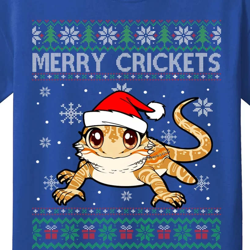 Sweater Ugly Christmas Merry Crickets Bearded Dragon Holiday Gift Kids T-Shirt