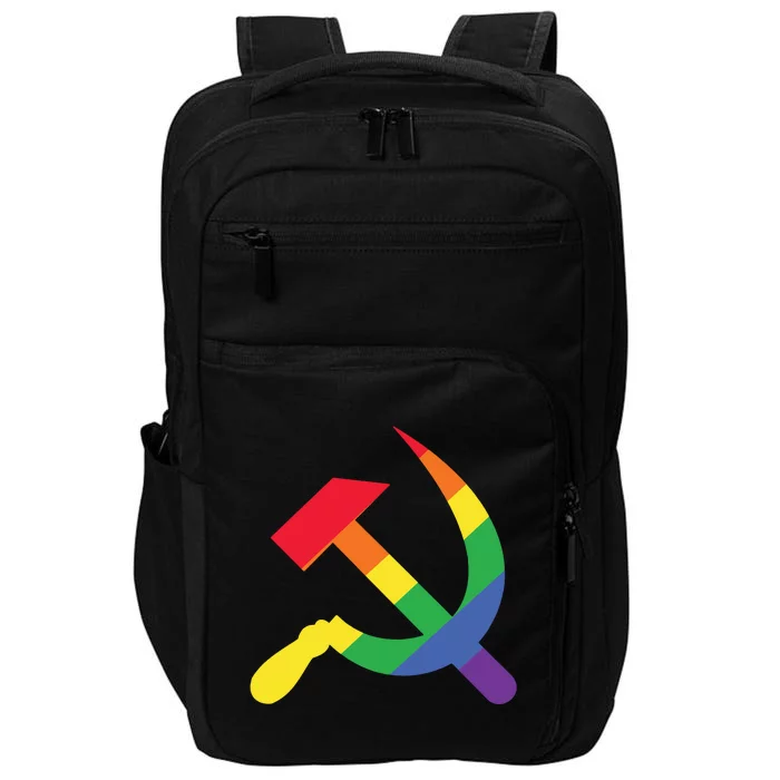 Soviet Union Communist Flag Hammer And Sickle Lgbtq Rainbow Impact Tech Backpack