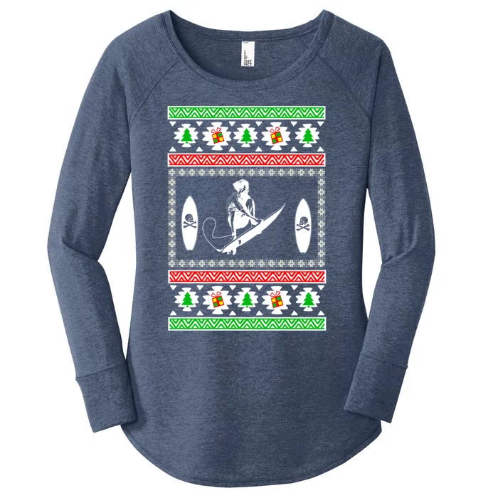 Surfing Ugly Christmas Gift For Mom Or Dad Gift Women's Perfect Tri Tunic Long Sleeve Shirt