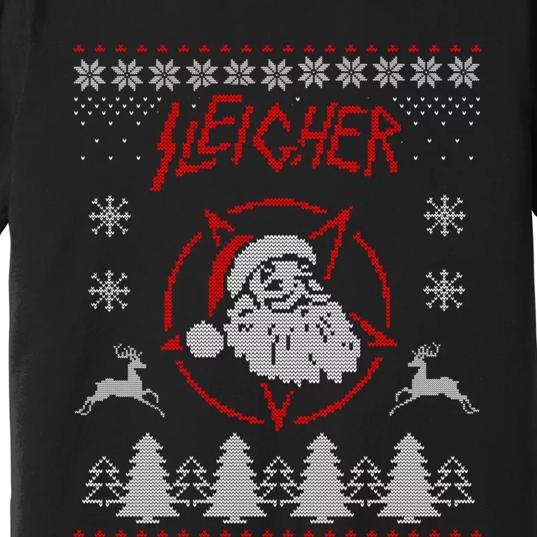 Sleigher Ugly Christmas graphic Santa Metal print Premium T-Shirt