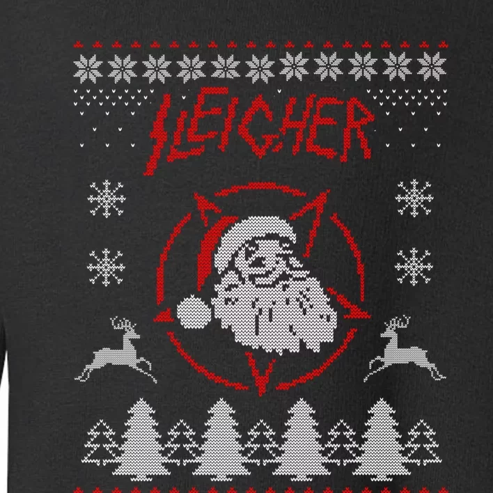 Sleigher Ugly Christmas graphic Santa Metal print Toddler Sweatshirt