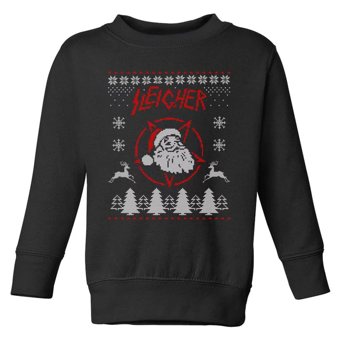 Sleigher Ugly Christmas graphic Santa Metal print Toddler Sweatshirt