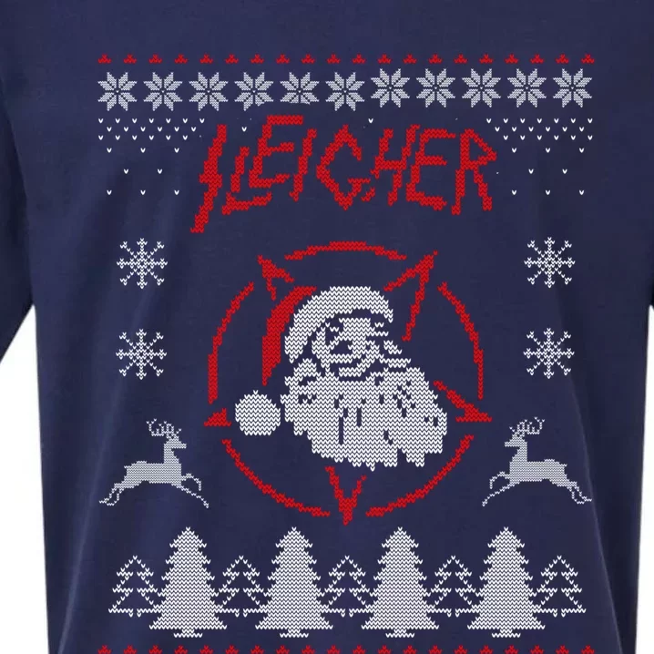 Sleigher Ugly Christmas graphic Santa Metal print Sueded Cloud Jersey T-Shirt