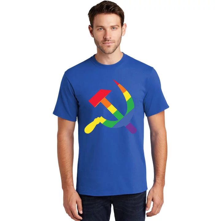 Soviet Union Communist Flag Hammer And Sickle Lgbtq Rainbow Meaningful Gift Tall T-Shirt