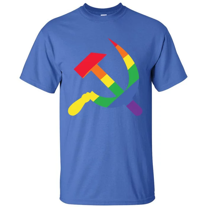 Soviet Union Communist Flag Hammer And Sickle Lgbtq Rainbow Meaningful Gift Tall T-Shirt