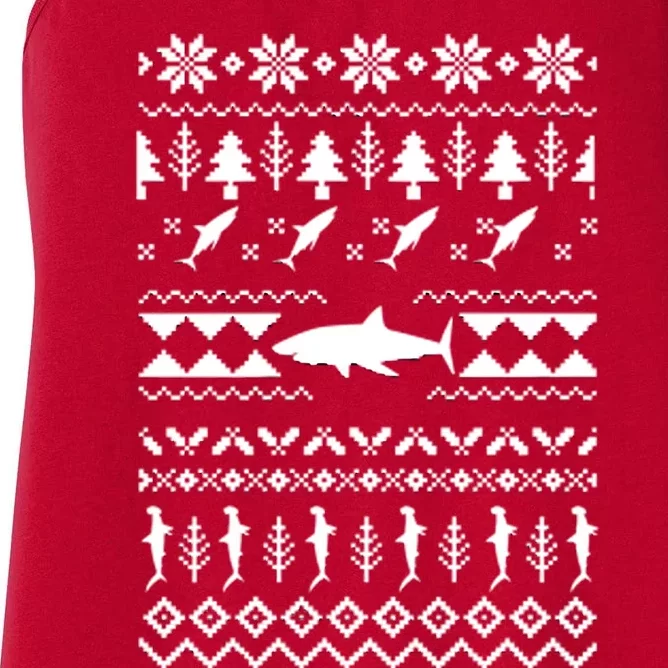 Shark Ugly Christmas Women's Racerback Tank