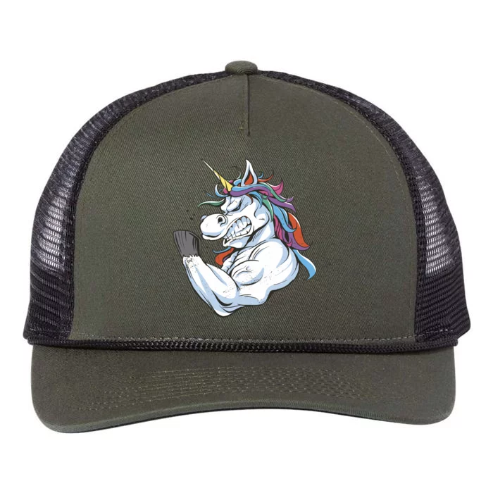 Strong Unicorn Creature Retro Rope Trucker Hat Cap