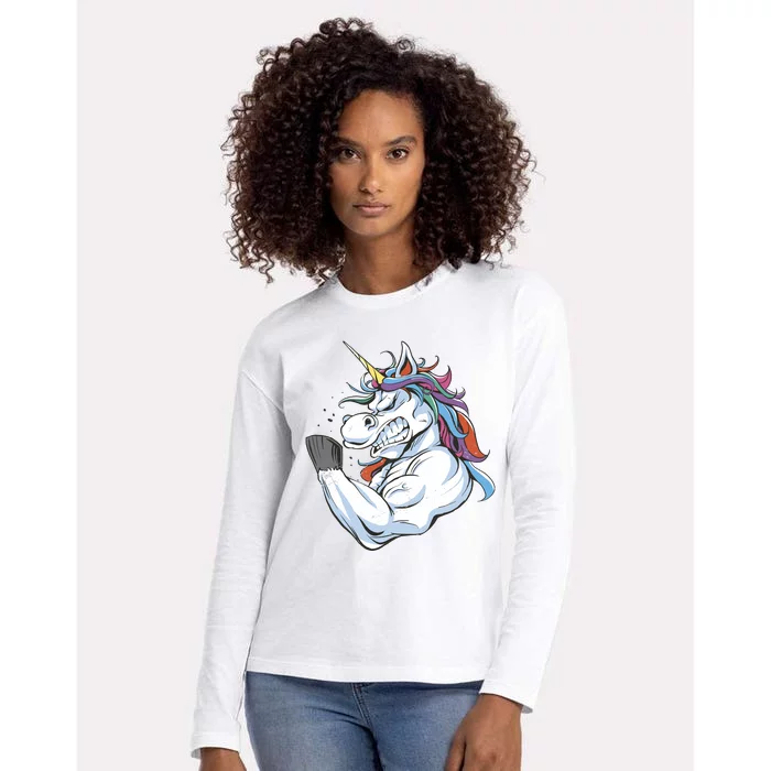 Strong Unicorn Creature Womens Cotton Relaxed Long Sleeve T-Shirt