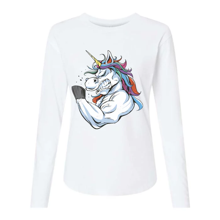 Strong Unicorn Creature Womens Cotton Relaxed Long Sleeve T-Shirt