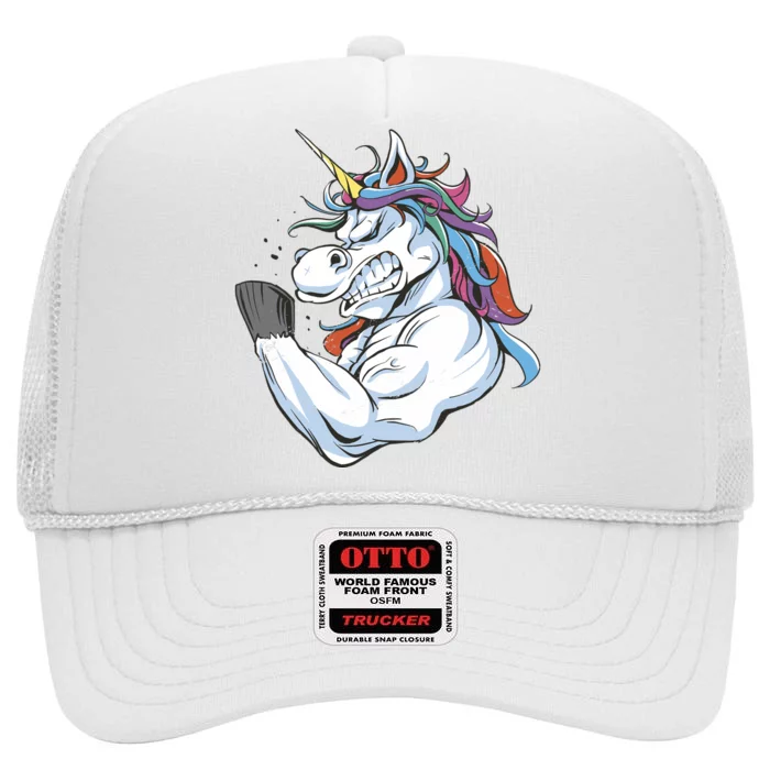 Strong Unicorn Creature High Crown Mesh Trucker Hat