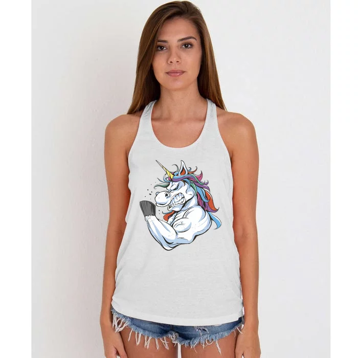 Strong Unicorn Creature Women's Knotted Racerback Tank