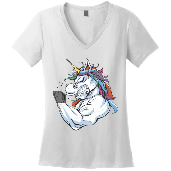 Strong Unicorn Creature Women's V-Neck T-Shirt